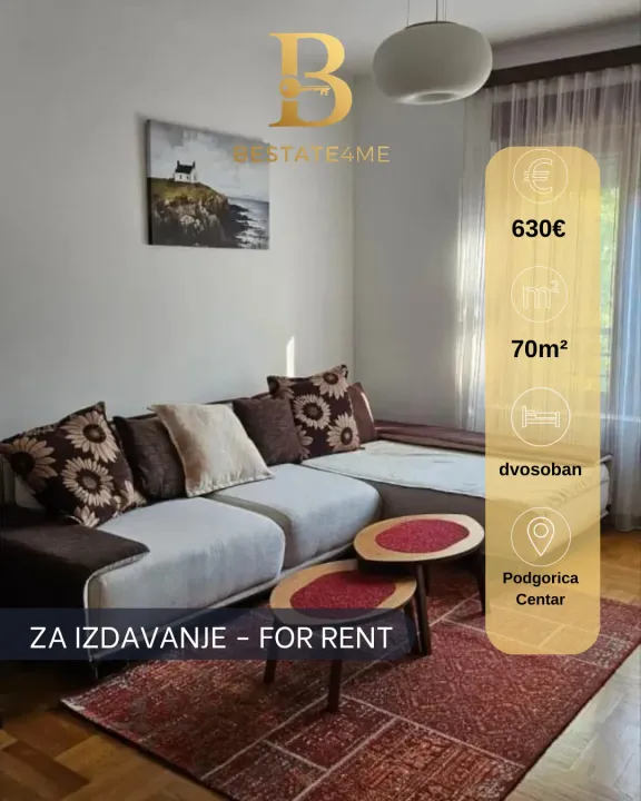 Rent, two bedroom apartment, 70m², Centar, Podgorica