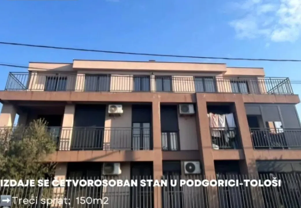 Izdavanje, četvorosoban stan, 150m², Tološi, Podgorica
