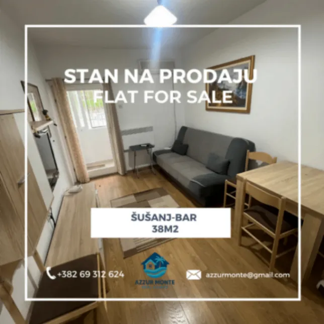 Prodaja, jednosoban stan, 38m², Šušanj, Bar