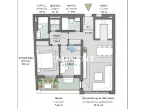 Rent, three bedroom apartment, 78m², Novi Beograd Blok 65, Novi Beograd Sve Podlokacije - image 9