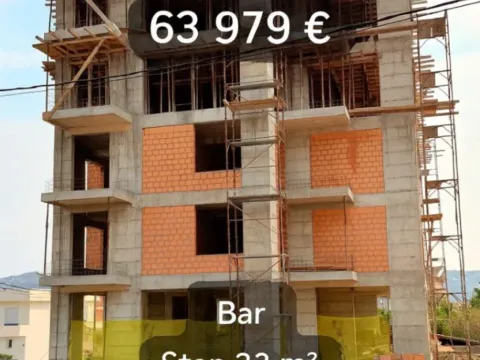 Sale, studio apartment, 33m², Bar, Crna Gora