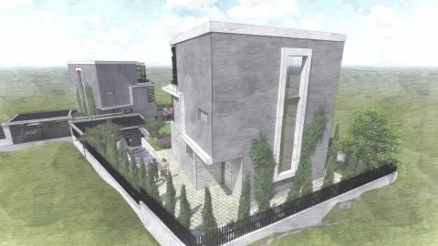 3D render moderne kuće sa dvorištem. - image 16