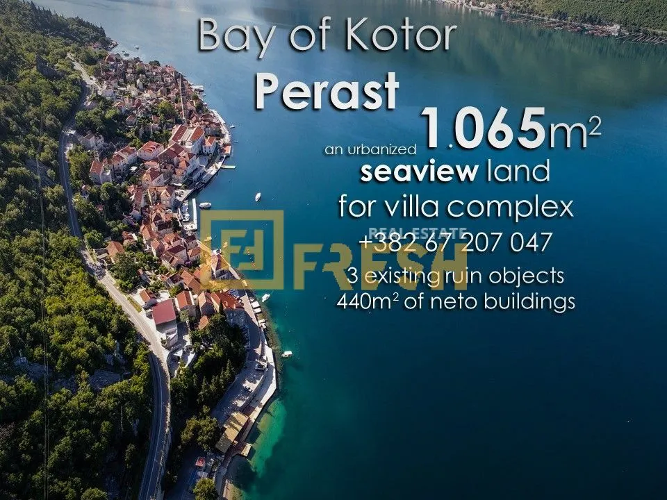 Prodaja, plac, 1065m², Kotor, Crna Gora