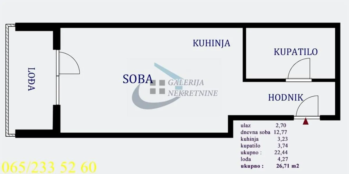 Prodaja, garsonjera, 27m², Čukarica, Beograd