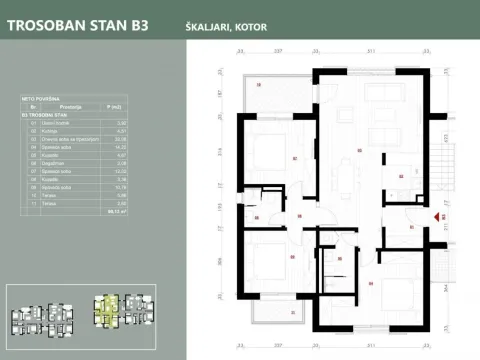 Prodaja, trosoban stan, 96m², Kotor, Crna Gora - image 7