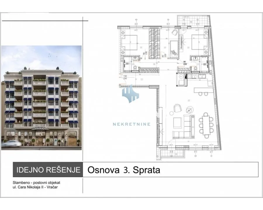 Rent, four bedroom apartment, 125m², Čubura, Beograd
