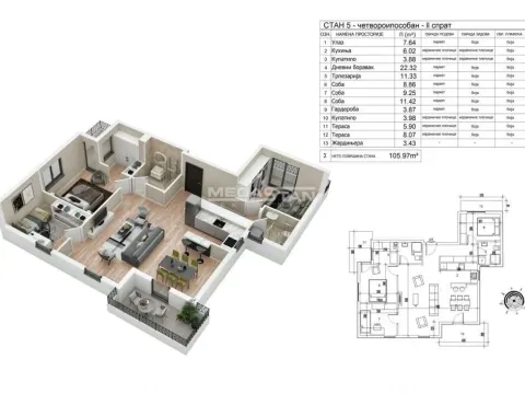 Sale, four bedroom apartment, 106m², Lekino Brdo, Voždovac Sve Podlokacije - image 2