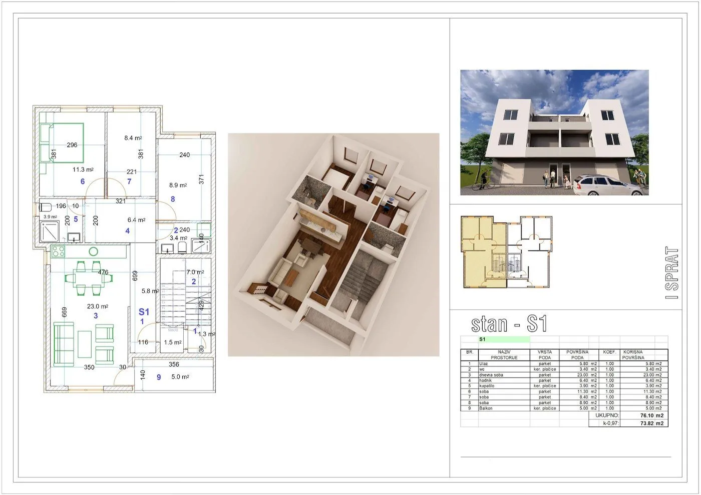 Prodaja, jednosoban stan, 74m², Veternik, Novi Sad Sve Podlokacije