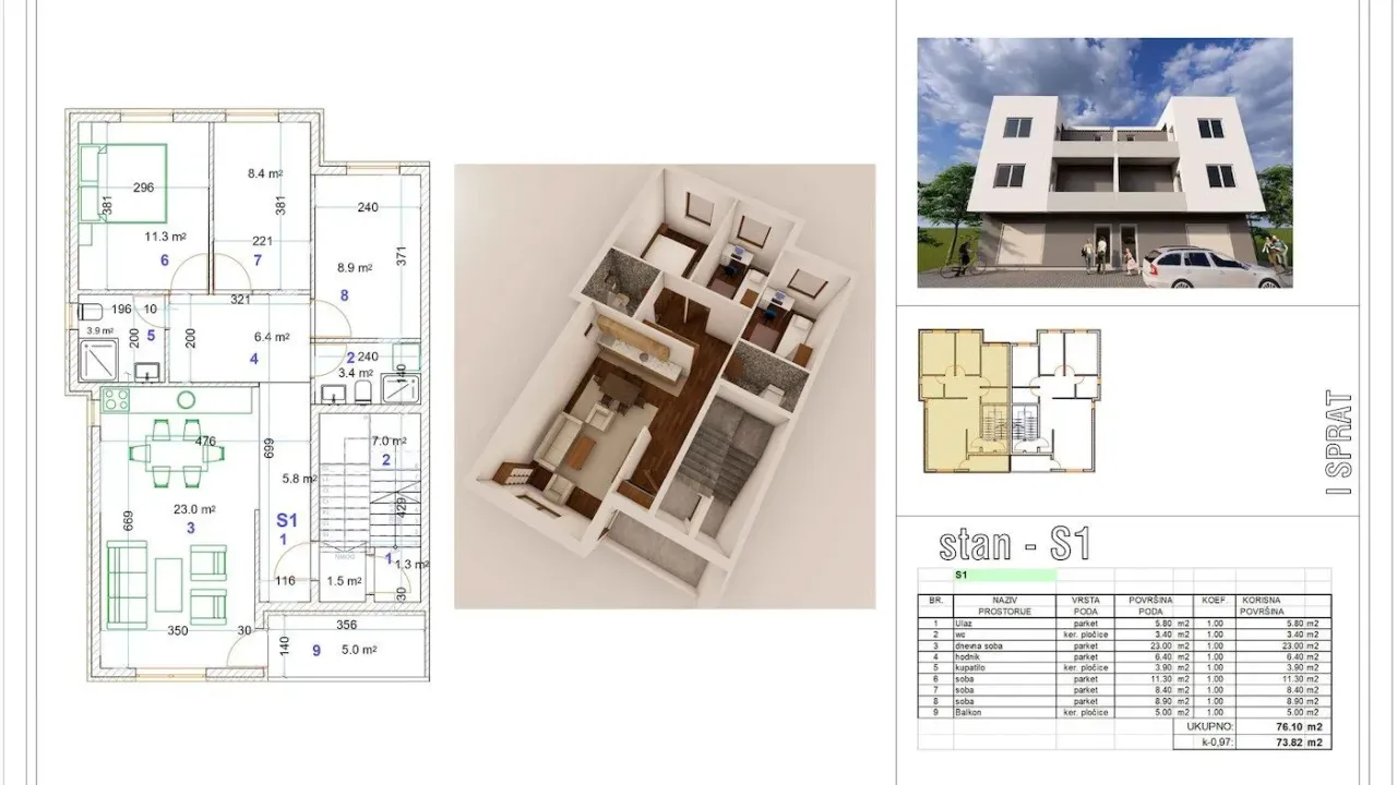 Prodaja, jednosoban stan, 74m², Veternik, Novi Sad Sve Podlokacije