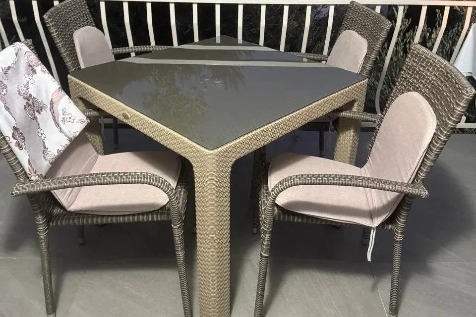 Terrace with a dining table and chairs.