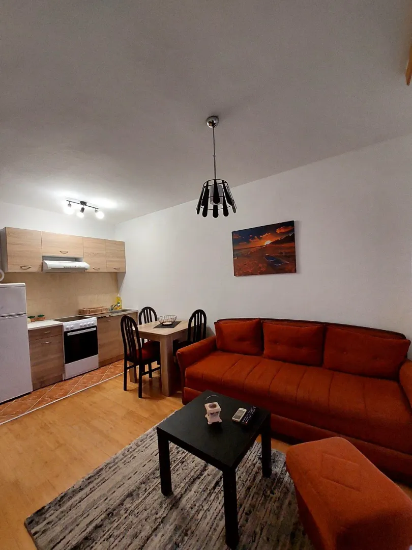 Living room connected to the kitchen and dining area.