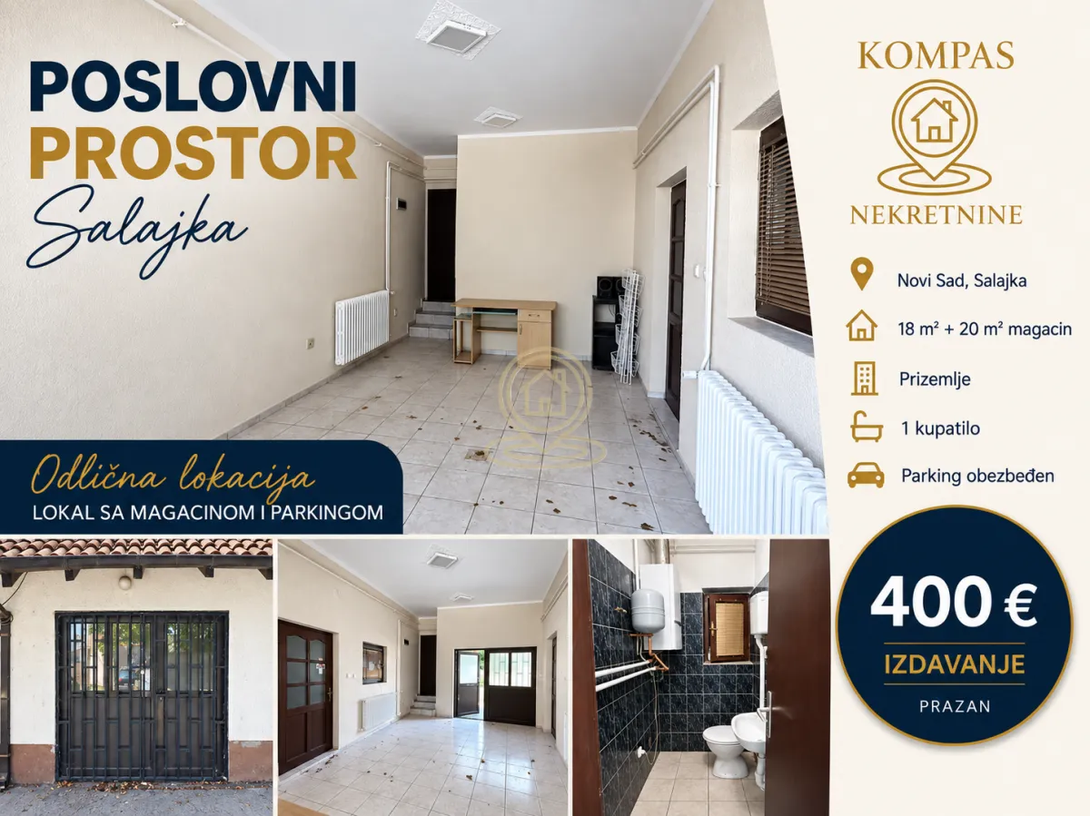 Rent, office space, 18m², Salajka, Novi Sad Sve Podlokacije