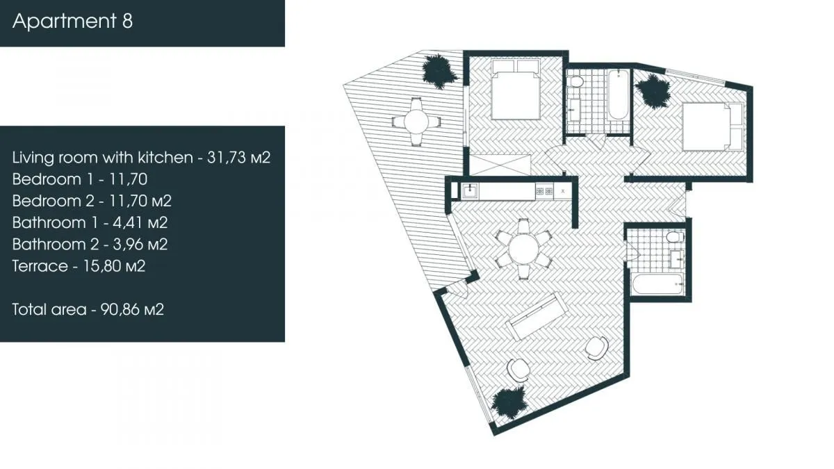 Prodaja, dvosoban stan, 90m², Donja Lastva, Tivat