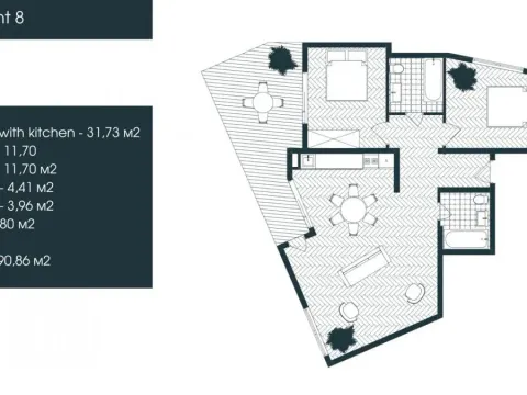Prodaja, dvosoban stan, 90m², Donja Lastva, Tivat - image 10