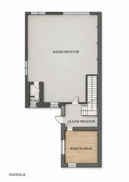 Floor plan of the ground level of commercial space. - image 16