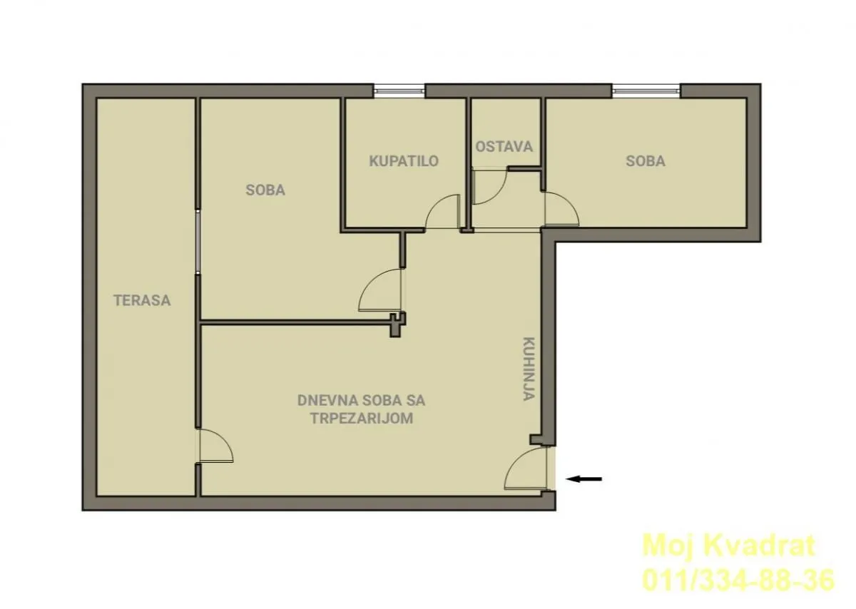 Floor plan showing the layout of the apartment.