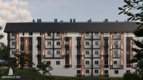 Spoljašnji izgled moderne stambene zgrade sa terasama i osvetljenjem. - image 2
