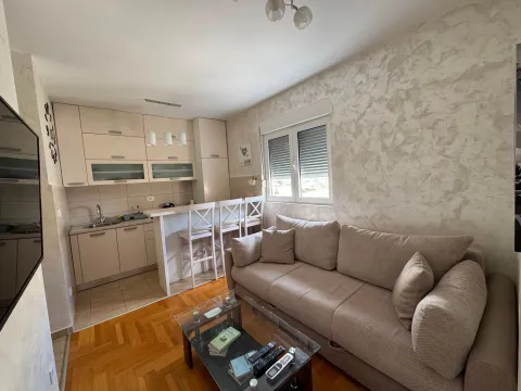 Bright living room with an integrated kitchen and bar counter. - image 3