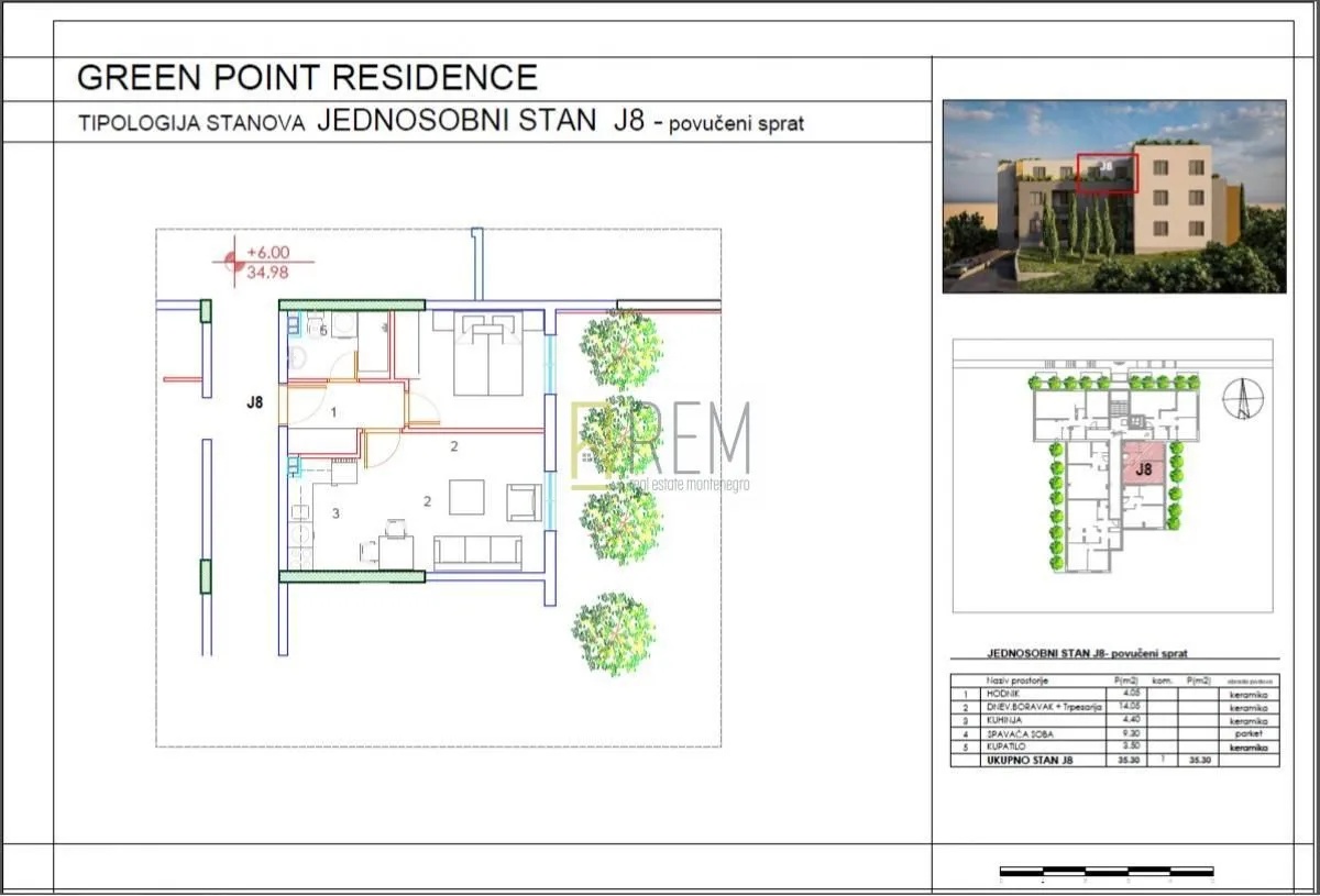 Prodaja, jednosoban stan, 45m², Dobrota, Kotor
