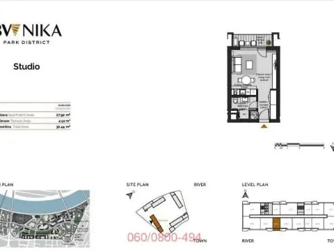 Sale, one bedroom apartment, 32m², Savski Venac, Beograd