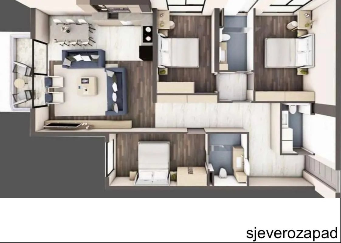 Sale, three bedroom apartment, 113m², Bar, Crna Gora