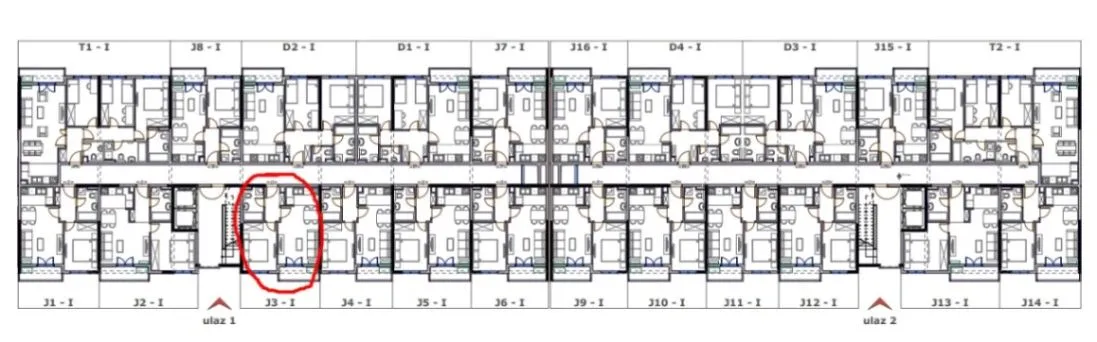 Prodaja, jednosoban stan, 41m², Stari Aerodrom, Podgorica