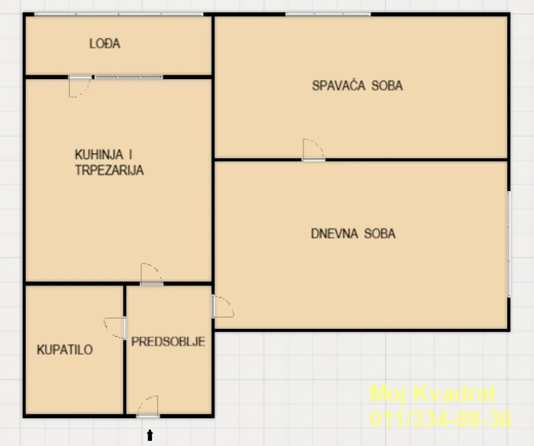 Sale, two bedroom apartment, 55m², Karaburma, Palilula Sve Podlokacije