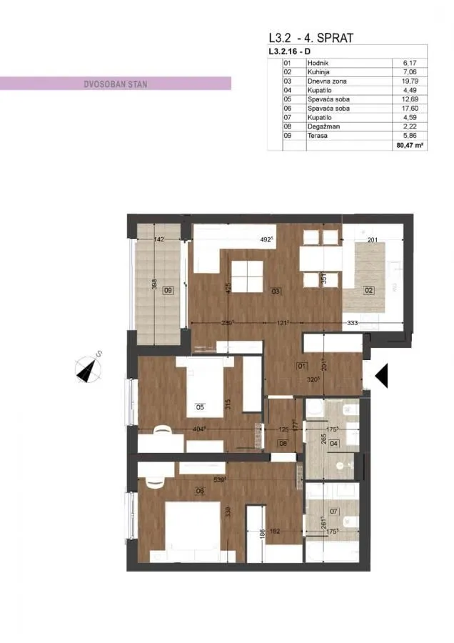 Prodaja, dvosoban stan, 80m², Podgorica, Crna Gora