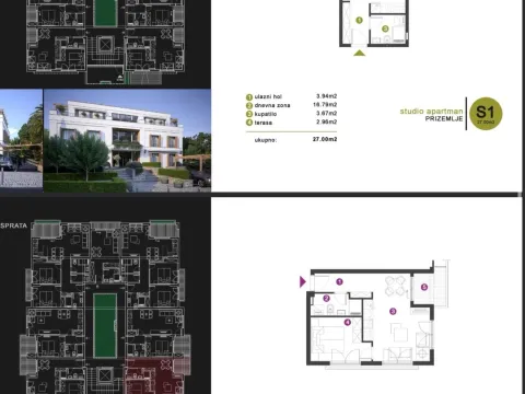 Sale, studio apartment, 27m², Dobrota, Kotor - image 5