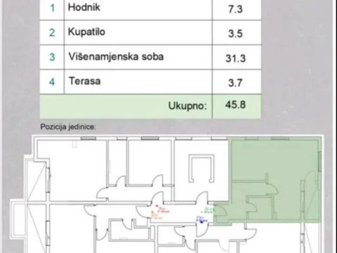 Prodaja, jednosoban stan, 46m², Momišići, Podgorica - image 2