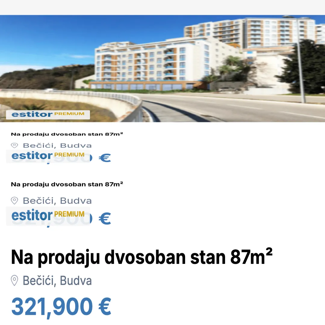 Prodaja, dvosoban stan, 87m², Bečići, Budva