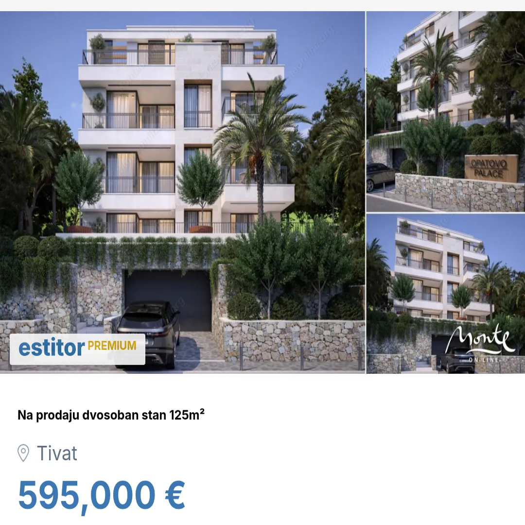 Prodaja, dvosoban stan, 125m², Tivat, Crna Gora