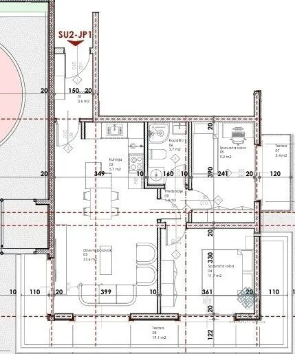 Sale, two bedroom apartment, 83m², Dubovica, Budva