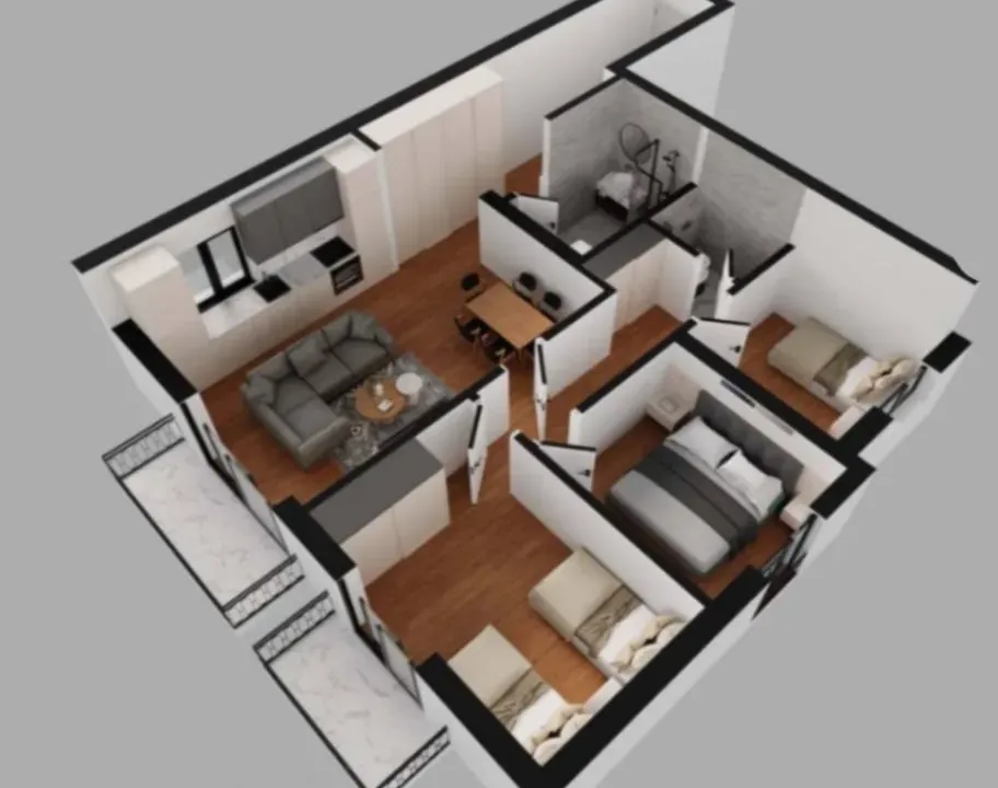 Sale, three bedroom apartment, 80m², Bečići, Budva