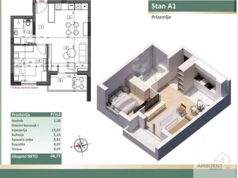Prodaja, dvosoban stan, 44m², Stari Banovci, Stara Pazova - image 3