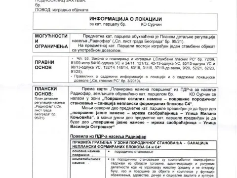 Zemljište in Radiofar