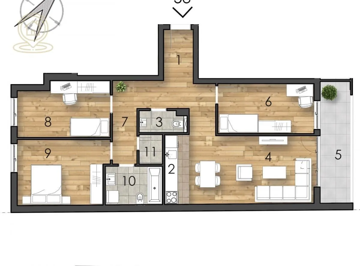 Izdavanje, trosoban stan, 92m², Telep, Novi Sad Sve Podlokacije