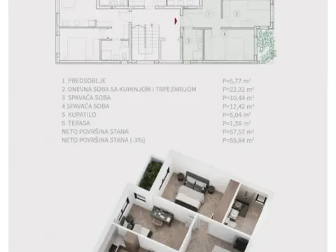 Prodaja, dvosoban stan, 56m², Pantelej, Niš - image 3