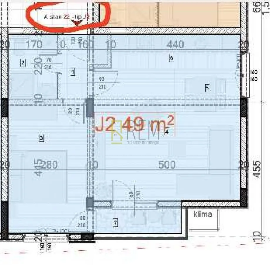 Prodaja, jednosoban stan, 49m², Zabjelo, Podgorica