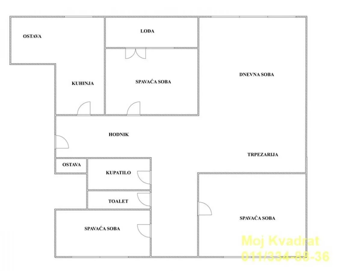 Sale, three bedroom apartment, 73m², Novi Beograd Blok 34, Novi Beograd Sve Podlokacije