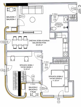Sale, two bedroom apartment, 66m², Ilino, Bar - image 6
