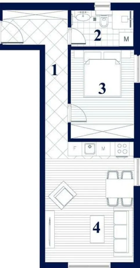Sale, one bedroom apartment, 55m², Prčanj, Kotor