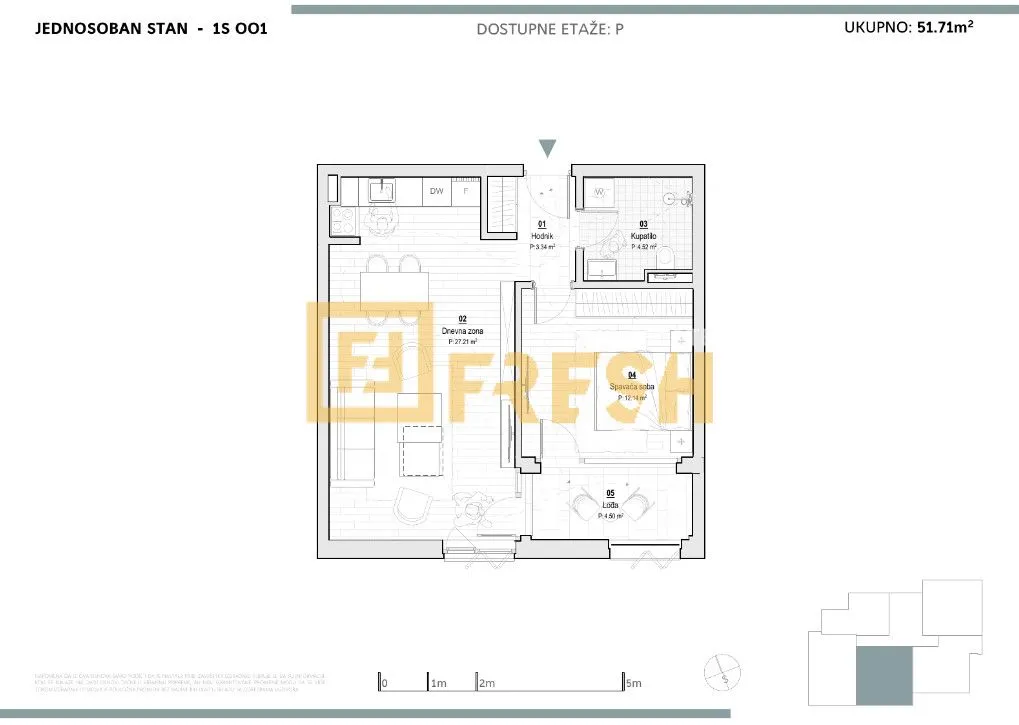 Sale, one bedroom apartment, 51m², Kolašin, Crna Gora