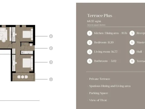 Prodaja, dvosoban stan, 68m², Tivat, Crna Gora - image 7