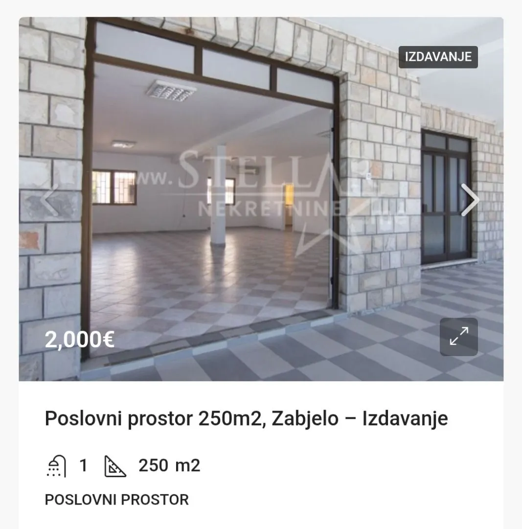 Rent, office space, 250m², Zabjelo, Podgorica
