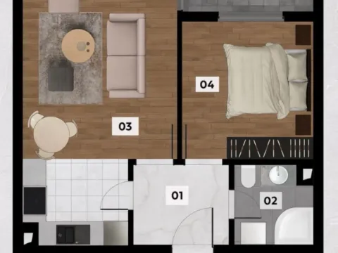 Sale, one bedroom apartment, 47m², Ilino, Bar - image 2