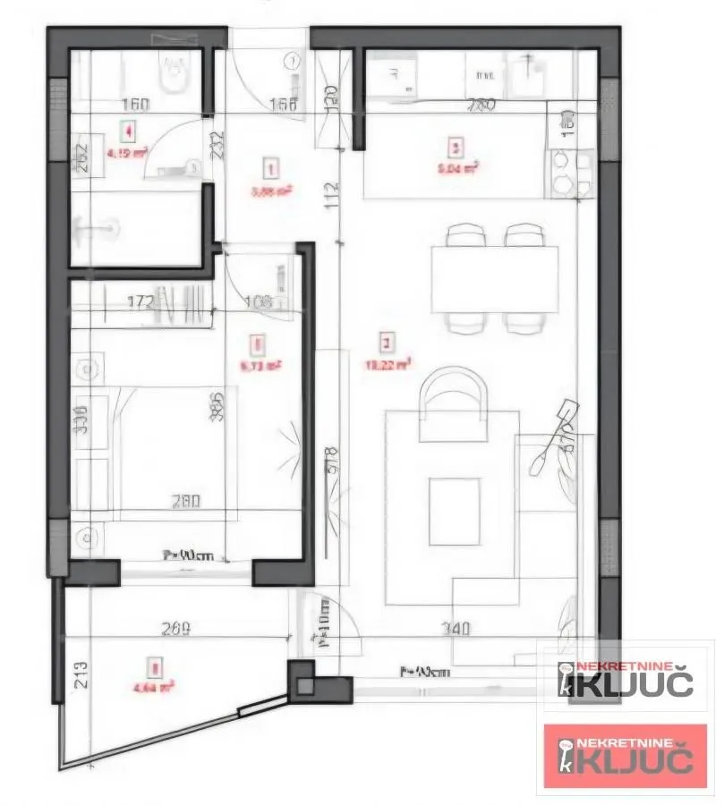 Sale, two bedroom apartment, 45m², Sremska Kamenica, Petrovaradin