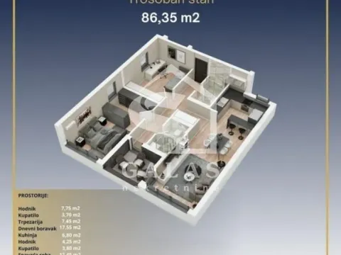 Sale, four bedroom apartment, 97m², Lekino Brdo, Voždovac Sve Podlokacije - image 6