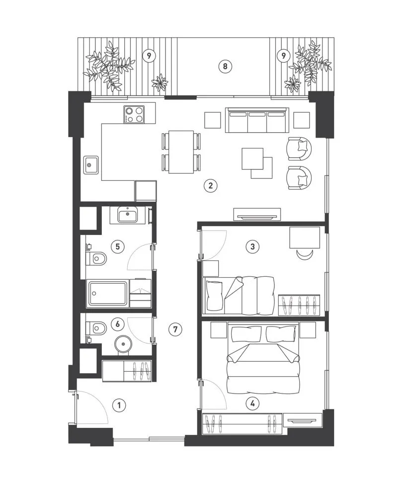 Sale, two bedroom apartment, 85m², Centar, Budva