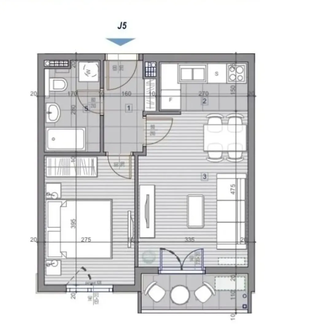 Sale, one bedroom apartment, 41m², Stari Aerodrom, Podgorica